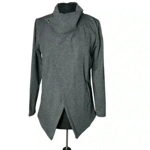 Lilac Bloom Lynette Heather Gray Crossover Wrap Cardigan Jacket Size S